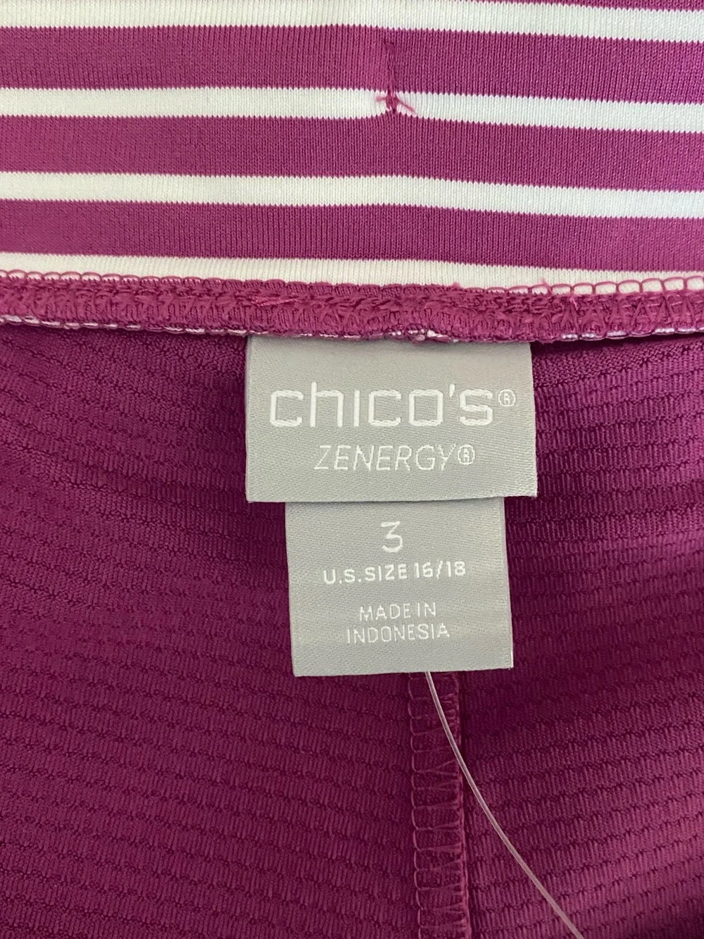 Chico’s Wild Mulberry Striped  Knit UPF 50 Skirt Skort SZ XL NWT Activewear